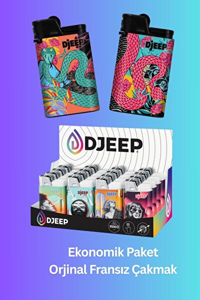 DJEEP 16’lı Orjinal Fransız Çakmak -İşletmelere Özel Toptan Paket -Çakmak Mod...