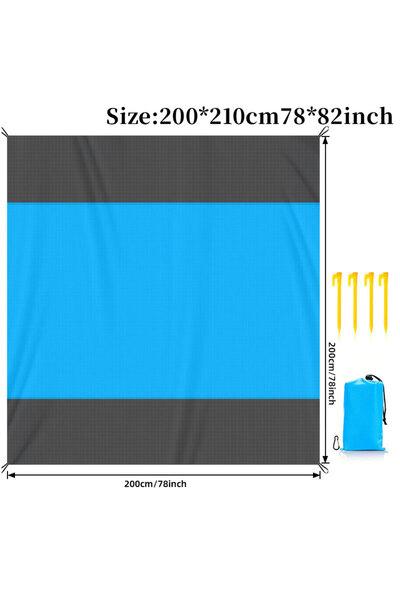 Choice1 Blue Grey 200x210cm Portable Beach Towel No Sand Quick Drying Camping...