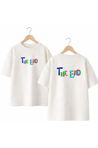 playwear The End Back and Front Chest Printed 100% Cotton Oversize Loose Regu...