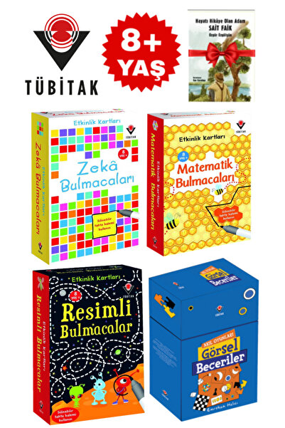 Tübitak Yayınları Etkinlik Kartları-Zekâ+Matematik Bulmacaları+Resimli Bulmac...