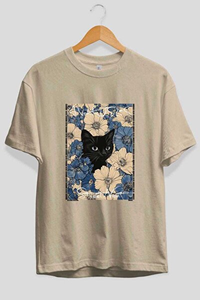 Ankhises Μπλουζάκι Cat For Cat Lovers 4 μπροστινά με στάμπα γάτας, μπεζ, over...