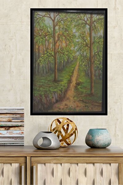 %100 EL YAPIMI TUVAL ÜZERİ YAĞLI BOYA TABLO 43X63 “DOĞANIN YEŞİLİ”