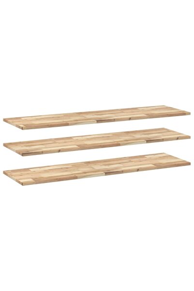vidaxl Rafturi plutitoare 3 buc. 140x40x2cm lemn masiv acacia netratat