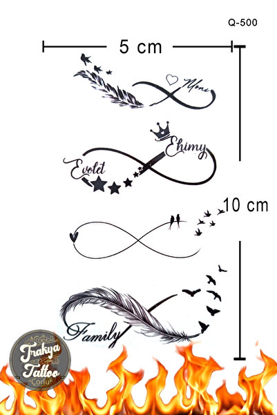 Trakya Tattoo 1-2 Hafta Kalıcı Minimal Sonsuzluk İşareti Geçici Dövme