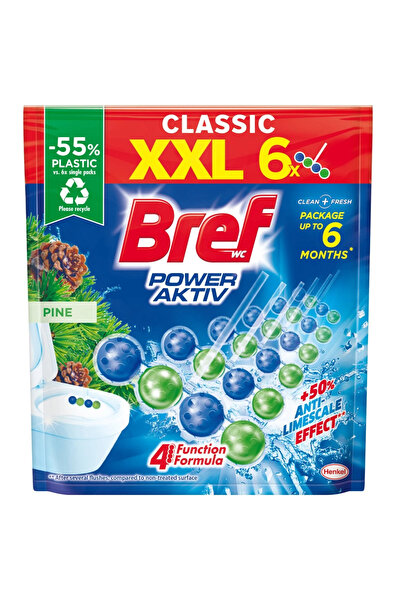 Bref Ароматизираща топка за тоалетна чиния, Power Aktiv Pin, 6 x 50гр.