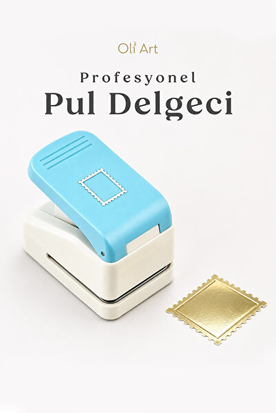 OLİ Art Profesyonel Pul Delgeci Gofreli Dikdörtgen Pul Kesici Kağıt Şekillend...
