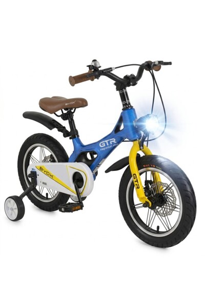 byox Bicicleta copii 14 inch GTR Blue, 3-5 ani, cadru magneziu, frane disc, r...