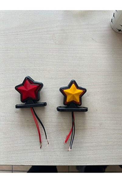 DRD OTOMOTİV DRD Mini Yıldız Takoz Lamba Kırmızı - Sarı İkili Set