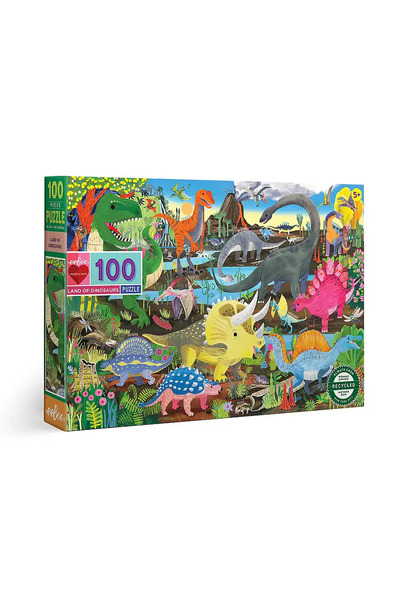 Eeboo 100 Piece Puzzle - Land of Dinosaurs