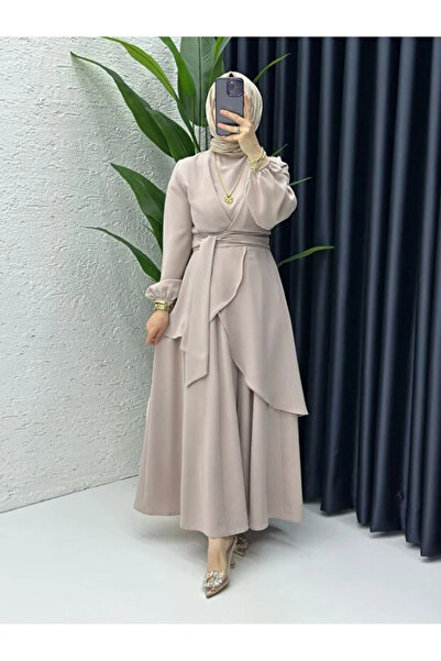 Generic Brand Costum cu tunică și pantaloni model Hanzade din țesătură crep d...