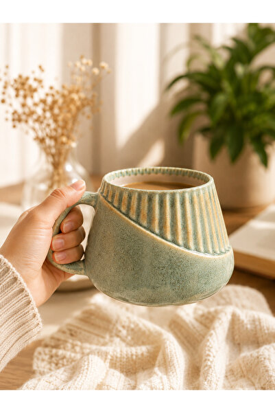 Hulganz Oyster Handmade Premium Ceramic Mug 350 Cc Large Volume Tea Filter Co...