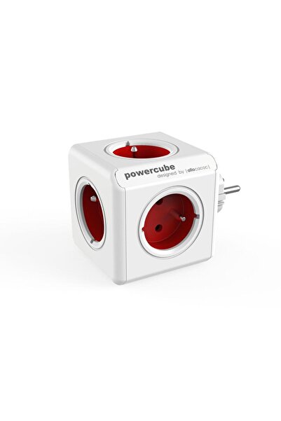 Powercube Allocacoc Γνήσιο Πολύπριζο, Κόκκινο, 5 Υποδοχές, Τύπου Ε με Πείρο