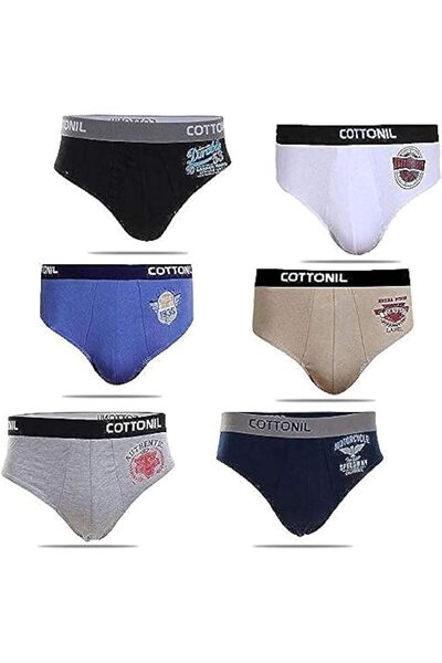 Cottonil طقم ملابس داخلية رجالية مريحة على شكل بيكيني - 6 قطع