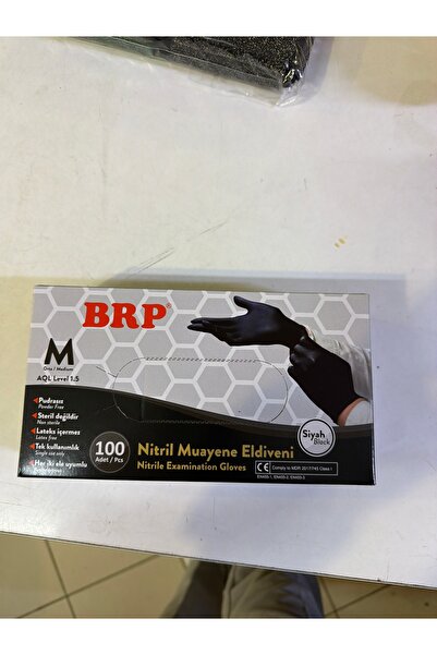 BRP SİYAH NİTRİL MUAYENE ELDİVENİ 100’LÜ