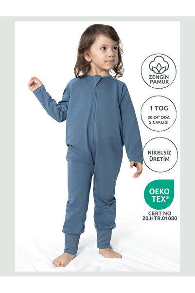 Zuppers Sac de dormit 1 TOG pentru copii cu papuci - Indigo