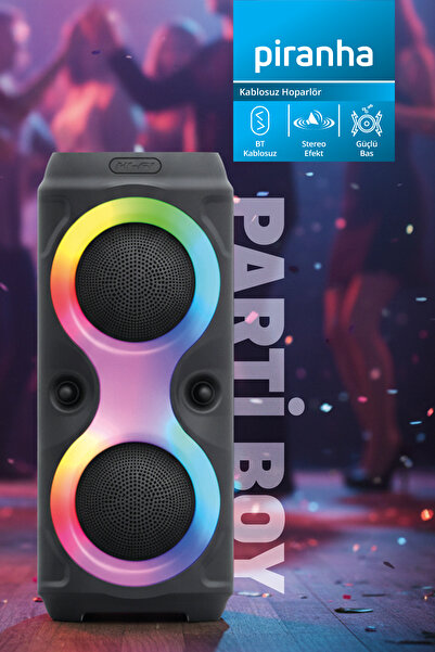 Piranha 7862 RGB Parti Boy Bluetooth Hoparlör | TWS Bağlantı | USB Disk Giriş...