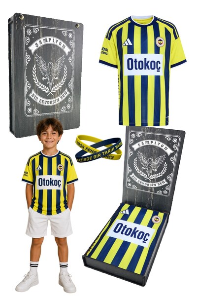 Fenerbahçe ORİJİNAL LİSANSLI 26/27 SEZON SARI-LACİVERT ÇOCUK FORMA UV KUTU ve...