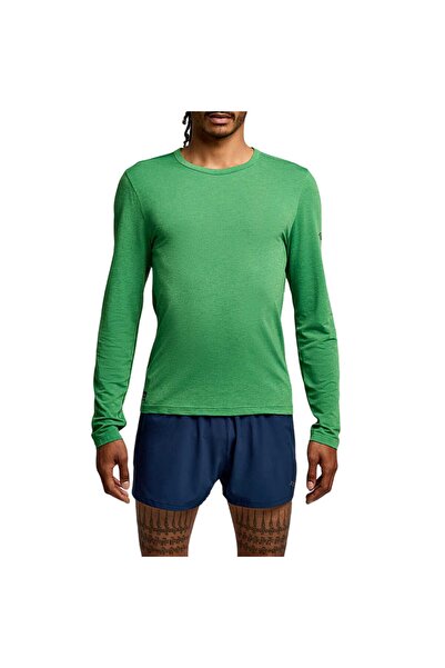 SAUCONY Tricou de alergare pentru bărbați Cronometru Verde lung Mărimea L