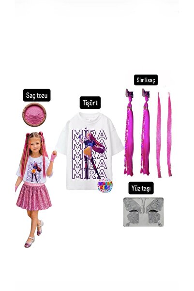 bemora kids kpop mira baskılı huntrix iblis avcıları baskılı tişört mira pemb...
