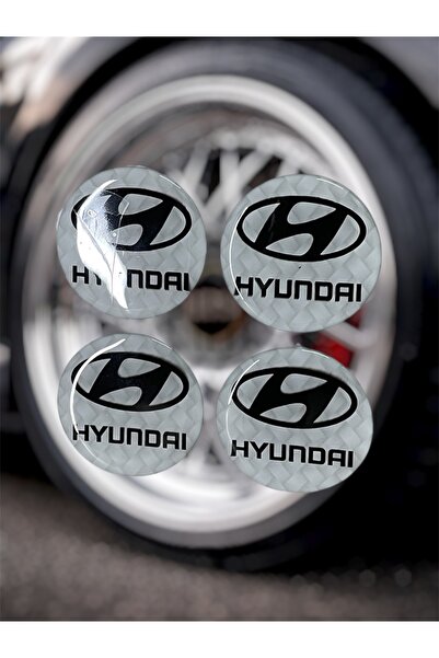Damla Etiket Hyundai Wheel Hub 4-Piece Universal Wheel Hub 3D Wheel Emblem Dr...