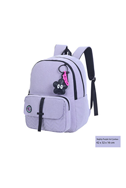 Marshmallow Nighty Purple Okul Sırt Çantası - Mor Simli Çocuk Çantası