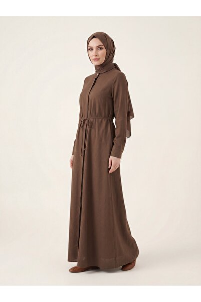 Beyza Giyim 9542 Bağcıklı Keten Ferace