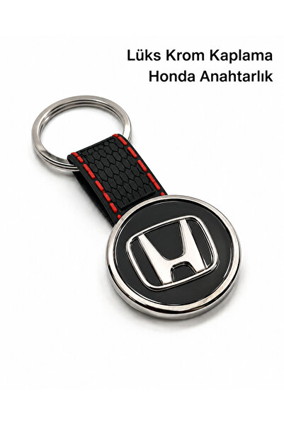 Baghes Breloc premium Honda, placat cu crom, breloc auto, carcasă metalică, b...