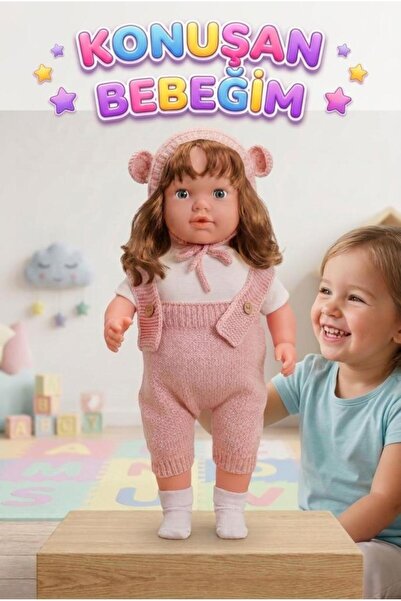 Tıfıl Toys Konuşan Bebeğim 60 cm Türkçe Konuşan Örgü Tulum ve Şapkalı Kafası ...