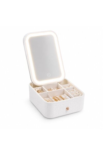 OEM Oglindă cosmetică LED cu organizator pentru bijuterii și cosmetice, 3 mod...