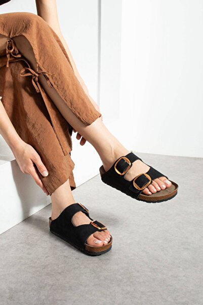 starmarj New Season Summer Women's Double Buckle Thin Sole Wide Buckle Slippers
