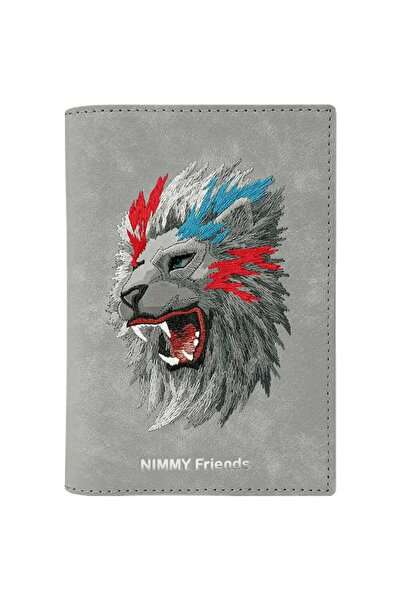 Nimmy Husă pentru pașaport/portofel Raptor Lion - gri