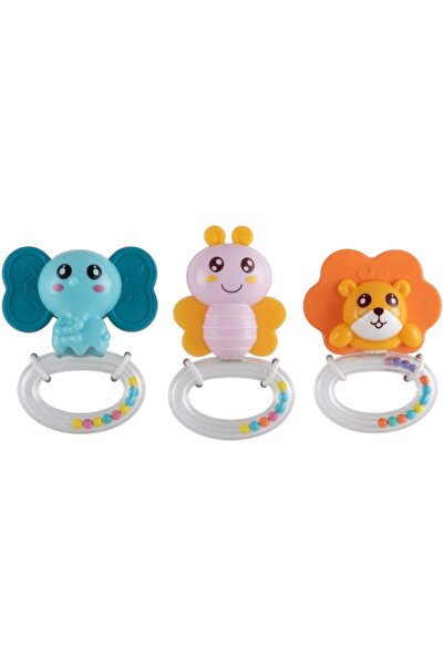 Avaleea Set 3 Zornaitoare Pentru Bebelusi, Elefant, Albina Si Leu, Jucarii De...
