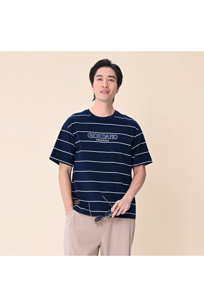 Giordano Men’s Relaxed Fit Cotton Striped Tee