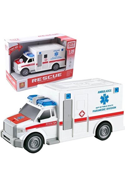 Avaleea Ambulanta Lena 1:20 cu Sirena si Lumini Intermitente, Jucarie Realist...