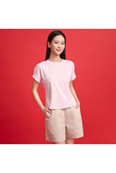 Giordano تي شيرت نسائي بتصميم بوي فريند إنترلوك ليكويد