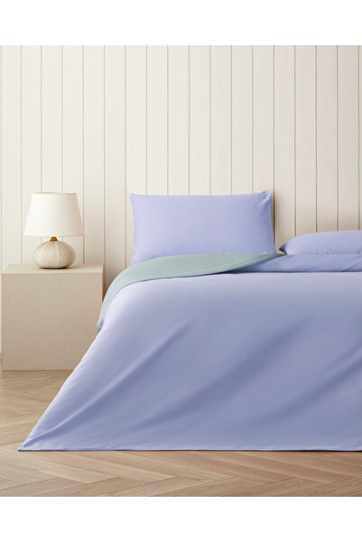 English Home Plain Pamuk Çift Kişilik Nevresim Takımı 200x220 cm Ortanca Mavi...