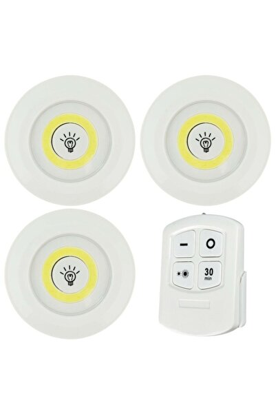Ayawaska Set 3x Lampa LED cu Telecomanda, Lumina Puternica COB 16 LED, Alimen...
