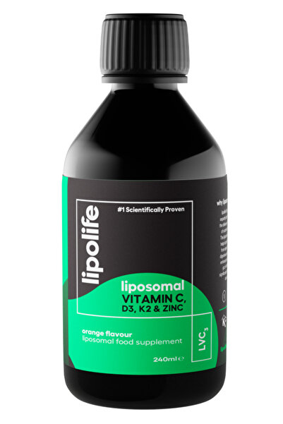 lipolife LVC3 - Vitamina C, D3, K2 plus Zinc lipozomala 240ml
