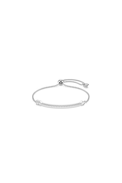 Swarovski Idyllia Bileklik, Karışık kesimler, Ok, Beyaz, Rodyum kaplama