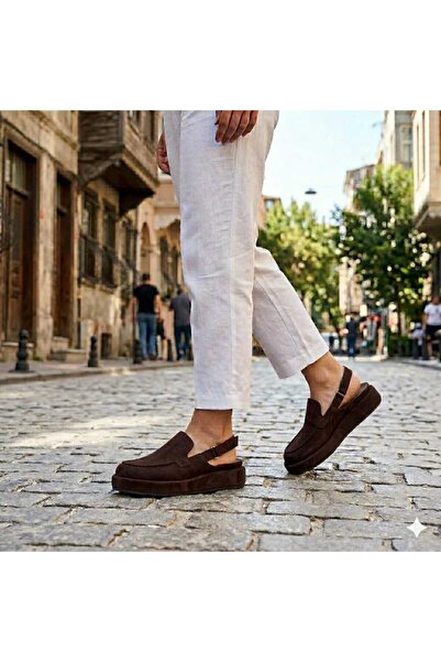 Oneka Shoes Women's Daily Sandals Brown Suede 260628Stk1038