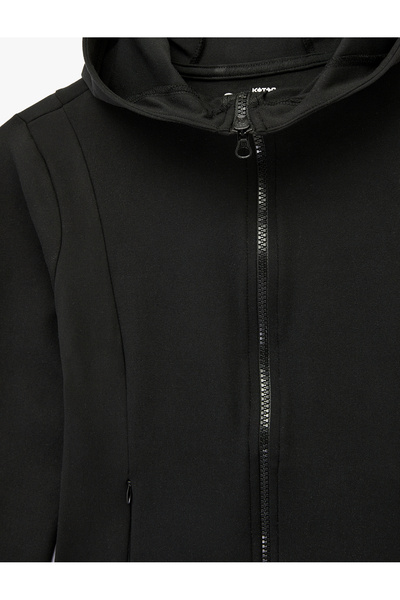Koton Kapüşonlu Uzun Kollu Cepli Fermuarlı Spor Sweatshirt