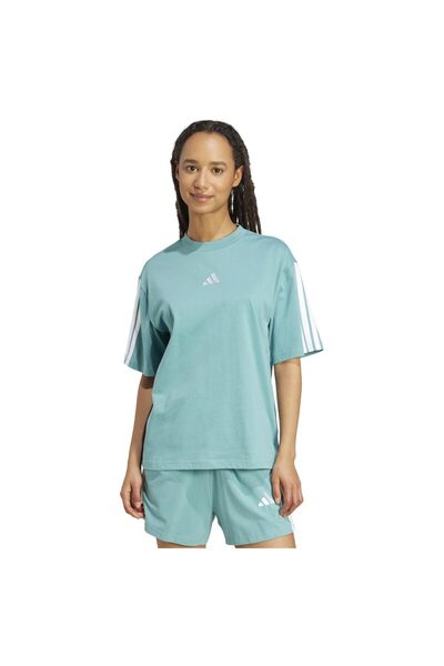 adidas Tricou Boyfriend cu 3 Dungi pentru Femei, Mărimea S