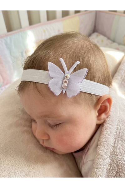 Kadamorganik Kelebek Special Series' Lilac Baby Bandana