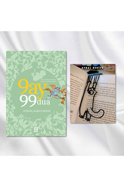 Nesil Yayınları 9 AY 99 DUA / SALLANAN KEDİ FİGÜRLÜ KİTAP AYRACI HEDİYE