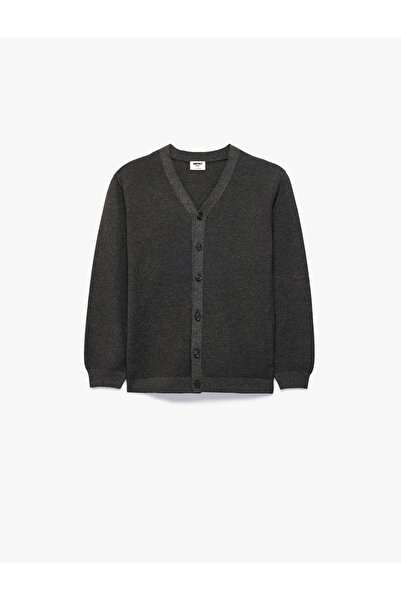 Koton Long Sleeve V-Neck Buttoned Knitwear Cardigan