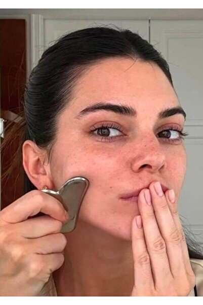 THE LONGEVITY Mat Paslanmaz Çelik Gua Sha - Matte Satin Stainless Steel Gua S...