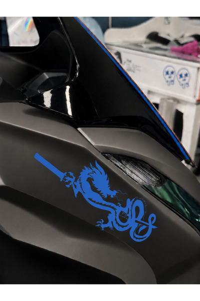 Mavera Stickers Sworded Dragon Figure Sticker Decal 21X7 cm for Car-Helmet-Mo...