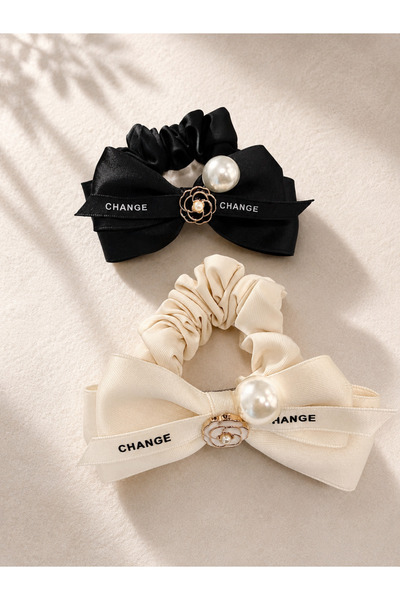 Kelira Pearl and Flower Detailed Ribbon Hair Clip