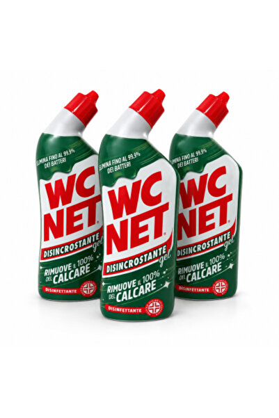WC NET Set 3 x Gel Disincrostant, detergent dezinfectant pentru WC, anti-calc...