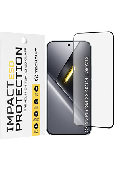 Techsuit Πίσω Κάλυμμα Σκληρυμένο Γυαλί Μαύρο Poco X8 Pro Max